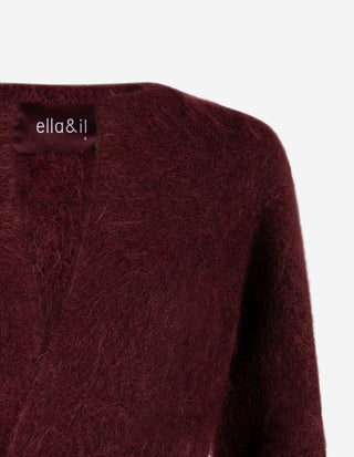 Fredrikke Cardigan Mohair Burgundy