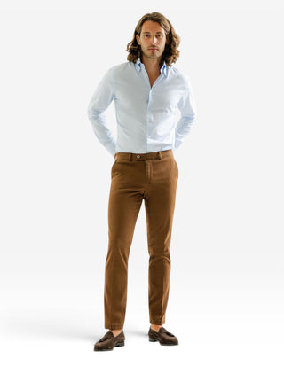 Chinos Regular Fit Bomullscanvas Rostbrun