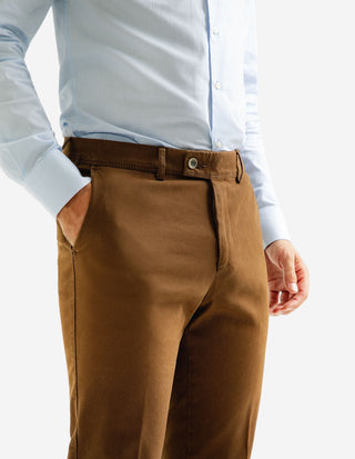Chinos Regular Fit Bomullscanvas Rostbrun
