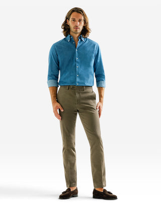 Chinos Regular Fit Bomullscanvas Brun