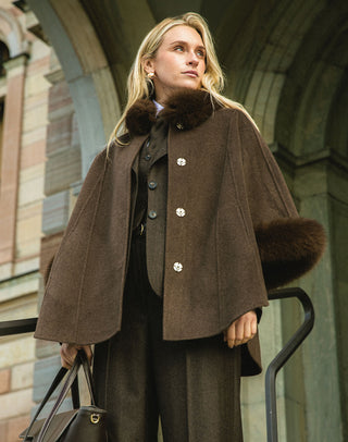 Damini Cape Ull Mörkbrun