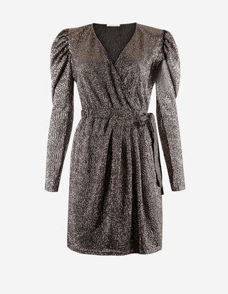 Lucy Omlottklänning Glittrig Mörkbrun