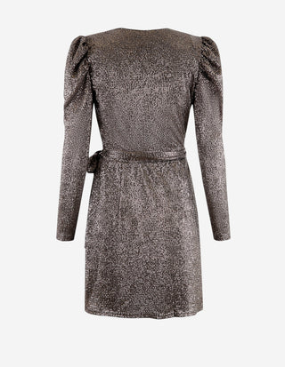 Lucy Omlottklänning Glittrig Mörkbrun