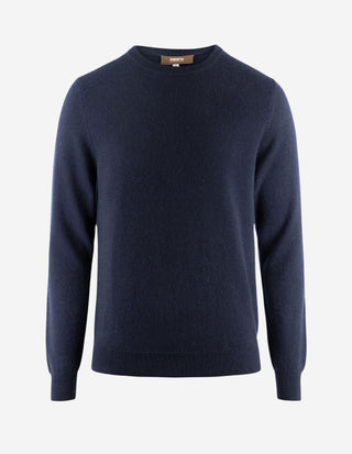 Tröja Rundhals Cashmere Marinblå