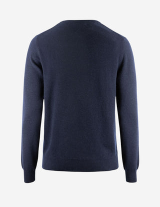 Tröja Rundhals Cashmere Marinblå