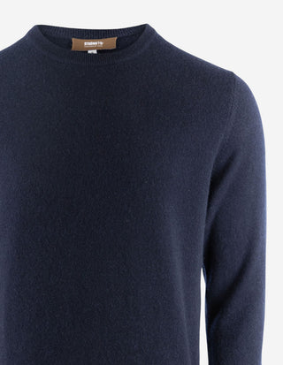 Tröja Rundhals Cashmere Marinblå