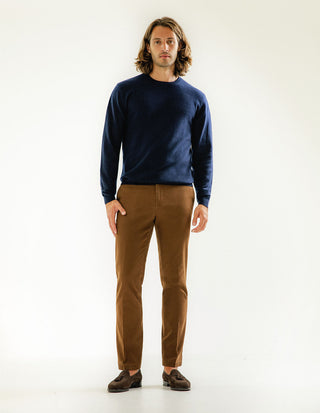 Tröja Rundhals Cashmere Marinblå