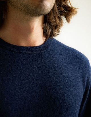 Tröja Rundhals Cashmere Marinblå