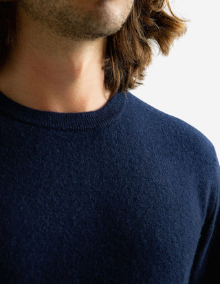 Tröja Rundhals Cashmere Marinblå