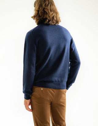 Tröja Rundhals Cashmere Marinblå