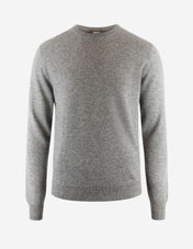 Tröja Rundhals Cashmere Grå Melerad