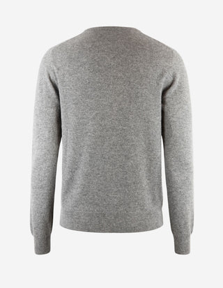 Tröja Rundhals Cashmere Grå Melerad