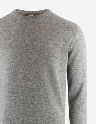 Tröja Rundhals Cashmere Grå Melerad