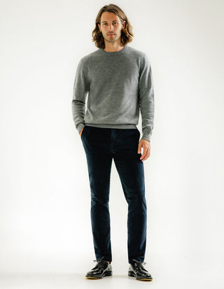 Tröja Rundhals Cashmere Grå Melerad