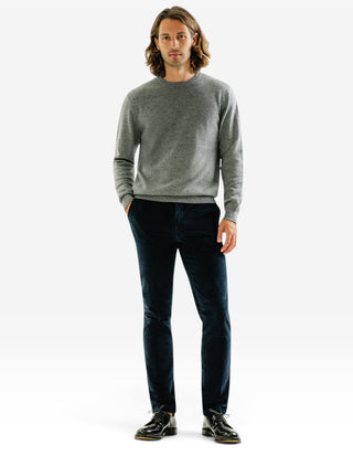 Tröja Rundhals Cashmere Grå Melerad