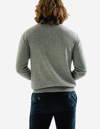 Tröja Rundhals Cashmere Grå Melerad