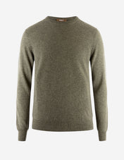 Tröja Rundhals Cashmere Grön Melerad