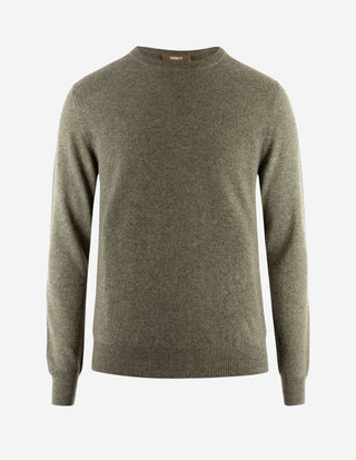 Tröja Rundhals Cashmere Grön Melerad