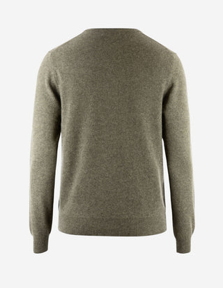 Tröja Rundhals Cashmere Grön Melerad