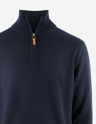 Tröja Zip Cashmere Marinblå