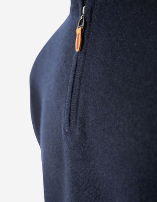 Tröja Zip Cashmere Marinblå
