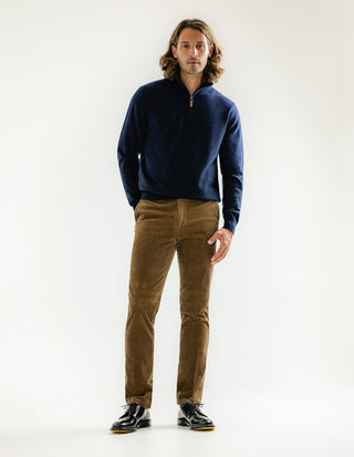 Tröja Zip Cashmere Marinblå