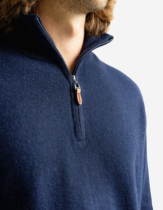 Tröja Zip Cashmere Marinblå