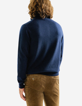 Tröja Zip Cashmere Marinblå