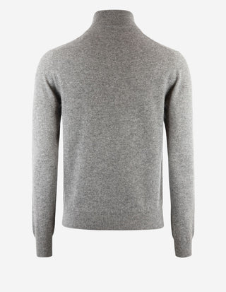 Tröja Zip Cashmere Grå Melerad