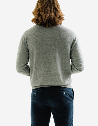Tröja Zip Cashmere Grå Melerad