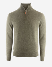 Tröja Zip Cashmere Grön Melerad