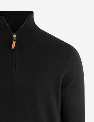 Tröja Zip Cashmere Svart