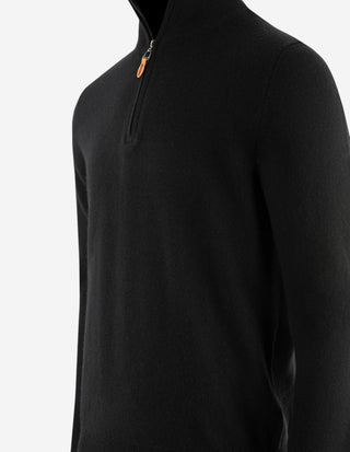 Tröja Zip Cashmere Svart