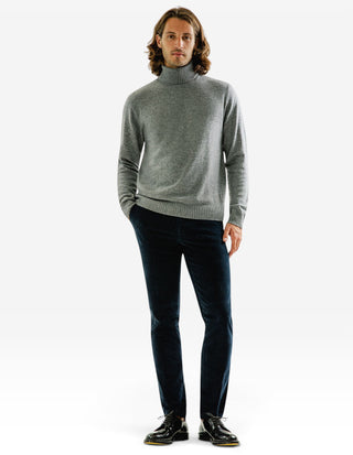 Polotröja Cashmere Melerad Grå
