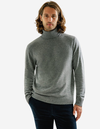 Polotröja Cashmere Melerad Grå