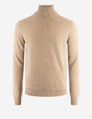 Polotröja Cashmere Melerad Beige