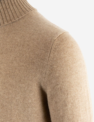 Polotröja Cashmere Melerad Beige