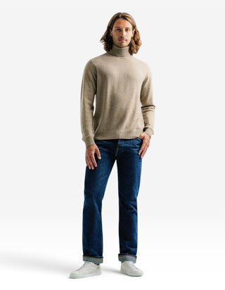 Polotröja Cashmere Melerad Beige