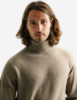Polotröja Cashmere Melerad Beige