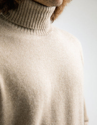 Polotröja Cashmere Melerad Beige