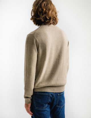 Polotröja Cashmere Melerad Beige