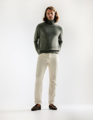 Polotröja Cashmere Melerad Grön