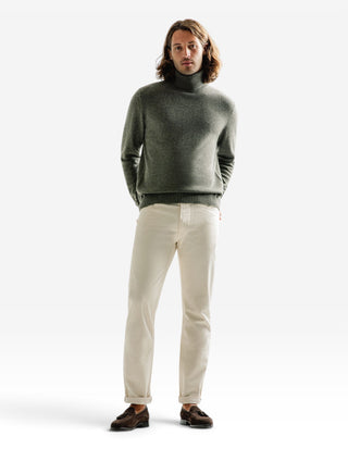 Polotröja Cashmere Melerad Grön
