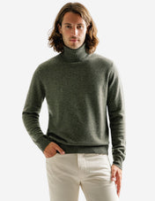 Polotröja Cashmere Melerad Grön