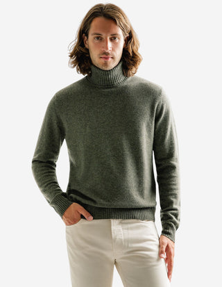 Polotröja Cashmere Melerad Grön
