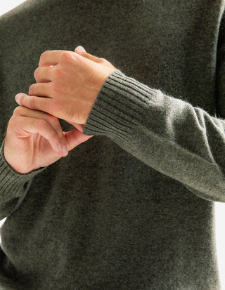 Polotröja Cashmere Melerad Grön