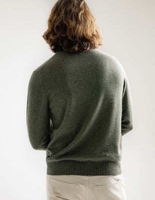 Polotröja Cashmere Melerad Grön