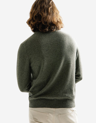 Polotröja Cashmere Melerad Grön