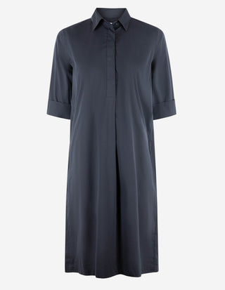 Aud Poplin Klänning Navy