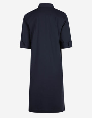 Aud Poplin Klänning Navy